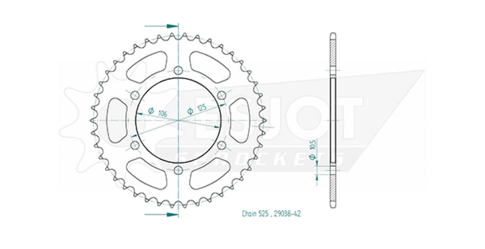 Couronne de transmission Esjot pour Moto Triumph 1200 Thruxton 2016 à 2021 Neuf