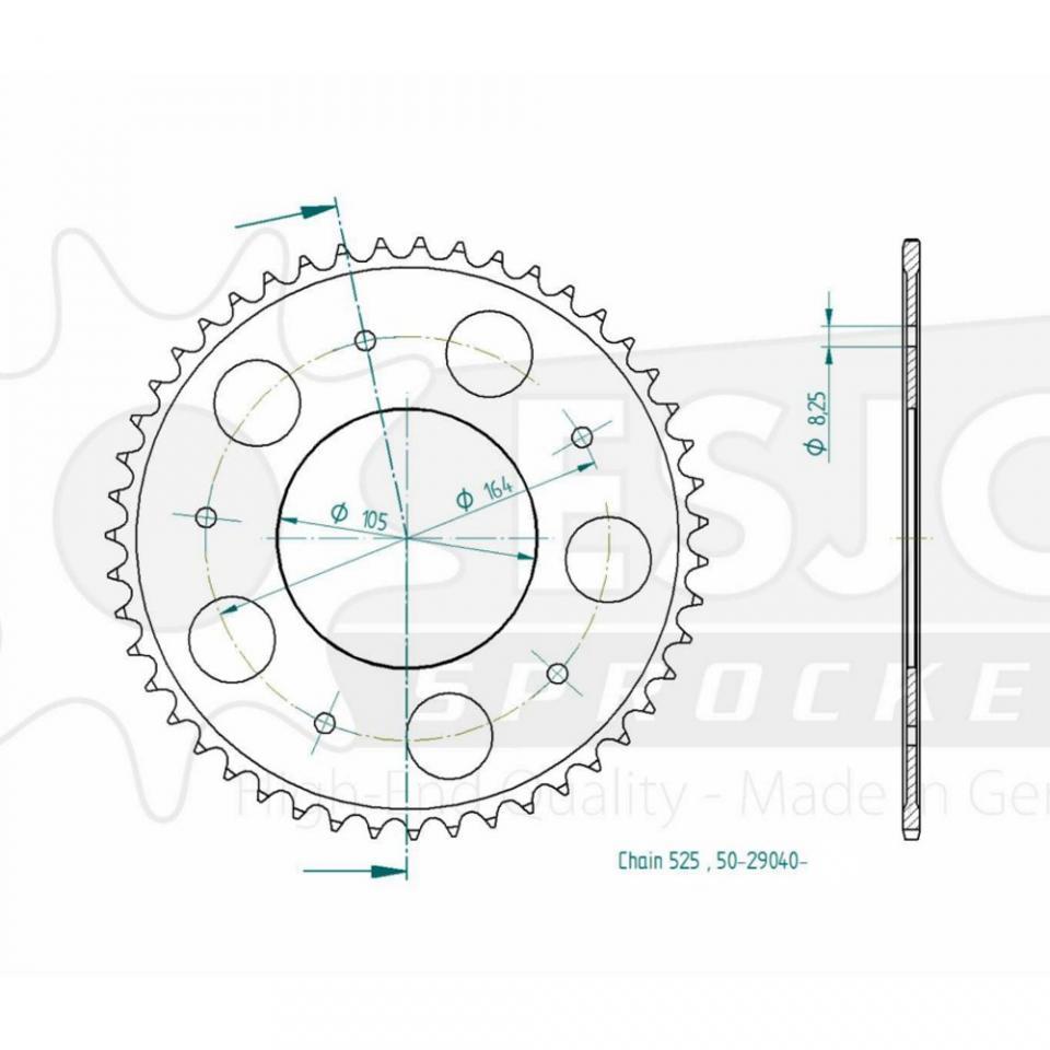 Couronne transmission Esjot pour scooter Gilera 800 GP 2008 à 2014 47 dts P525