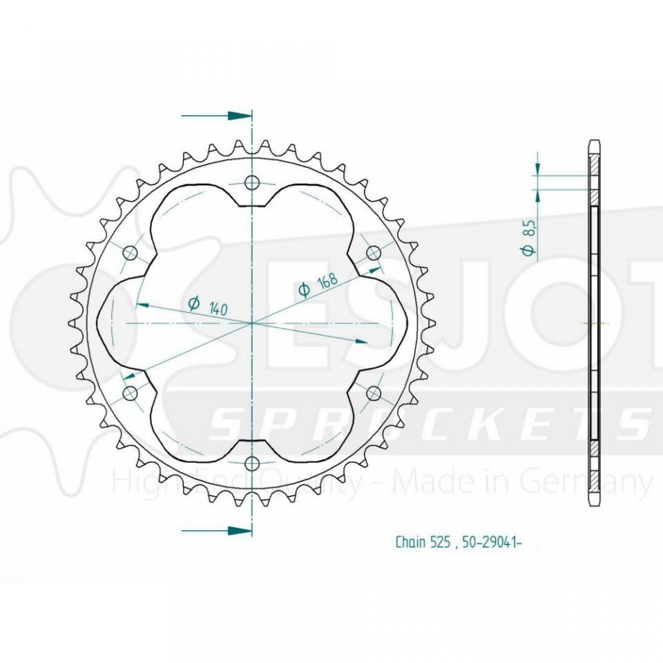 Couronne transmission Esjot pour moto BMW 800 F Gs 2008 à 2012 42 dts P525 Neuf