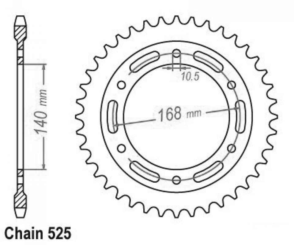 Couronne de transmission Esjot pour moto Husqvarna 900 Nuda R 2012 42 dts P525