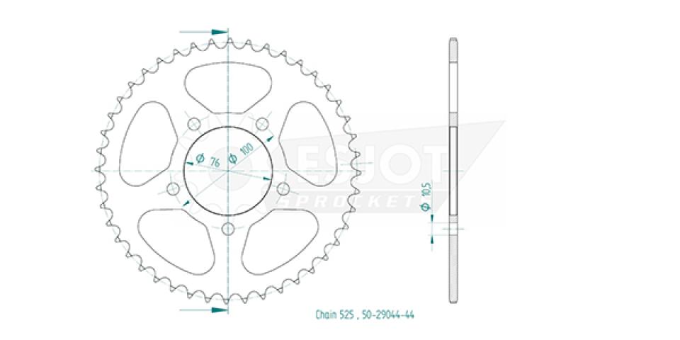 Couronne transmission Esjot pour moto Benelli 300 BN 302 2015 à 2016 44 dts P525