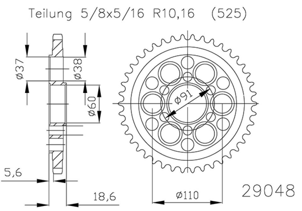 Couronne de transmission Esjot pour Moto Ducati 1199 Panigale 2012 à 2015 Neuf