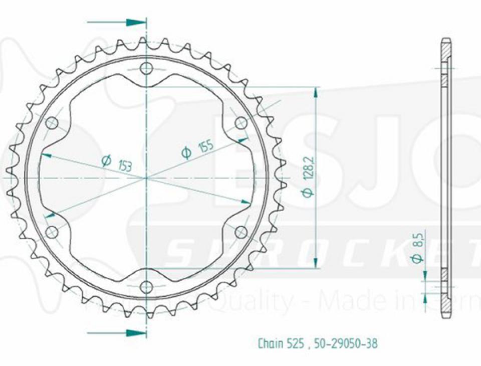 Couronne de transmission Esjot pour Moto KTM 1290 Superduke Gt 2016 à 2023 Neuf