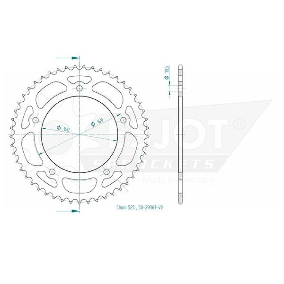 Couronne de transmission Esjot pour Moto INDIAN 1200 FTR 2018 à 2023 Neuf