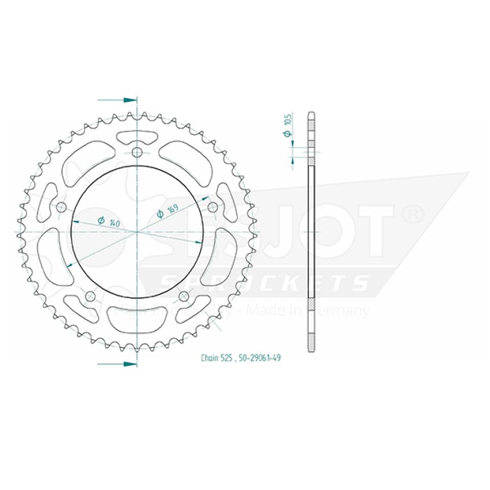 Couronne de transmission Esjot pour Moto INDIAN 1200 FTR 2018 à 2023 Neuf