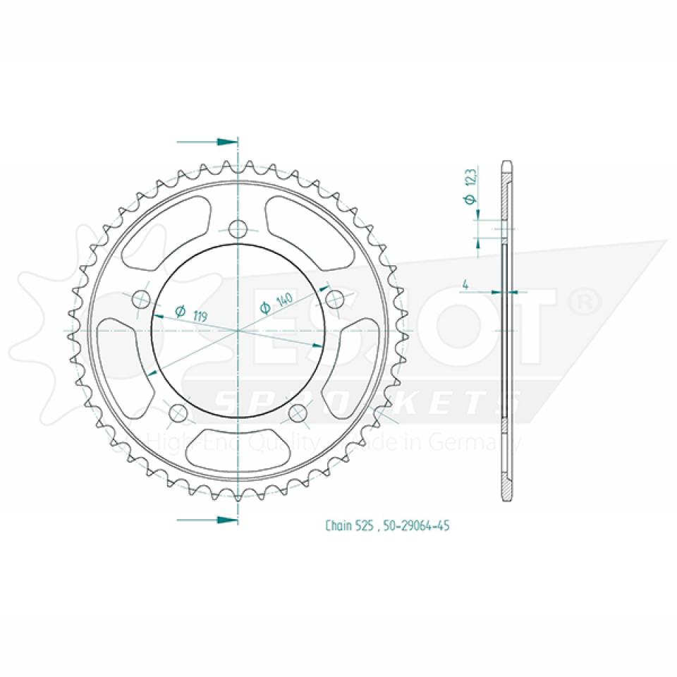 Couronne de transmission Esjot pour Moto BMW 1000 S R Roadster 2021 à 2023 Neuf