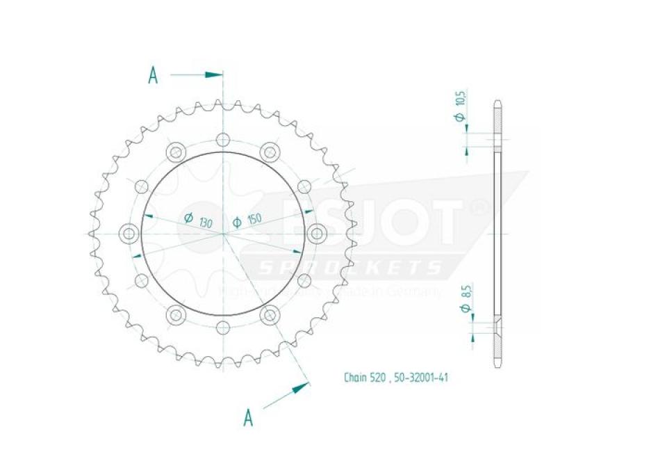 Couronne de transmission Esjot pour Moto Honda 500 Xl R 1982 à 1987 Neuf