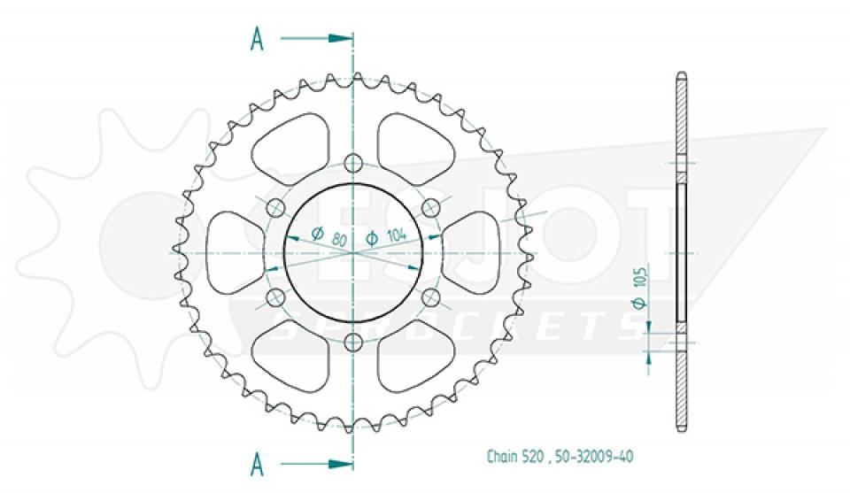 Couronne de transmission Esjot pour Moto Kawasaki 636 Zx-6 R Ninja 2003 à 2004 Neuf