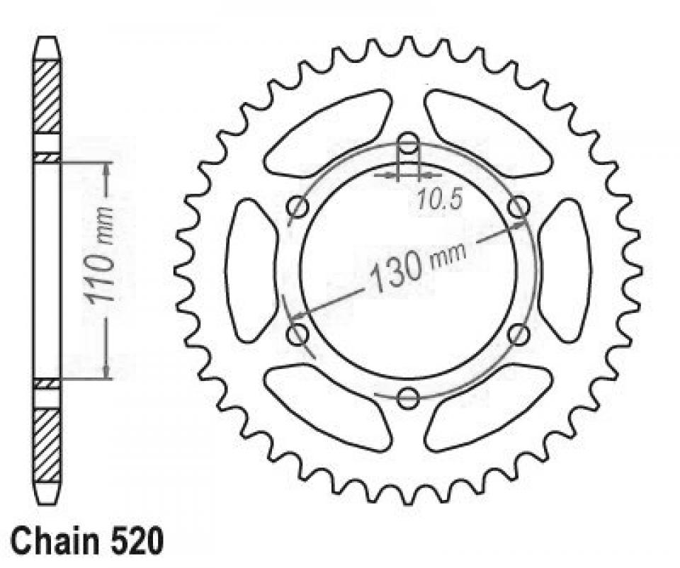 Couronne de transmission Esjot pour Moto Kawasaki 400 Ninja 2018 à 2020 Neuf