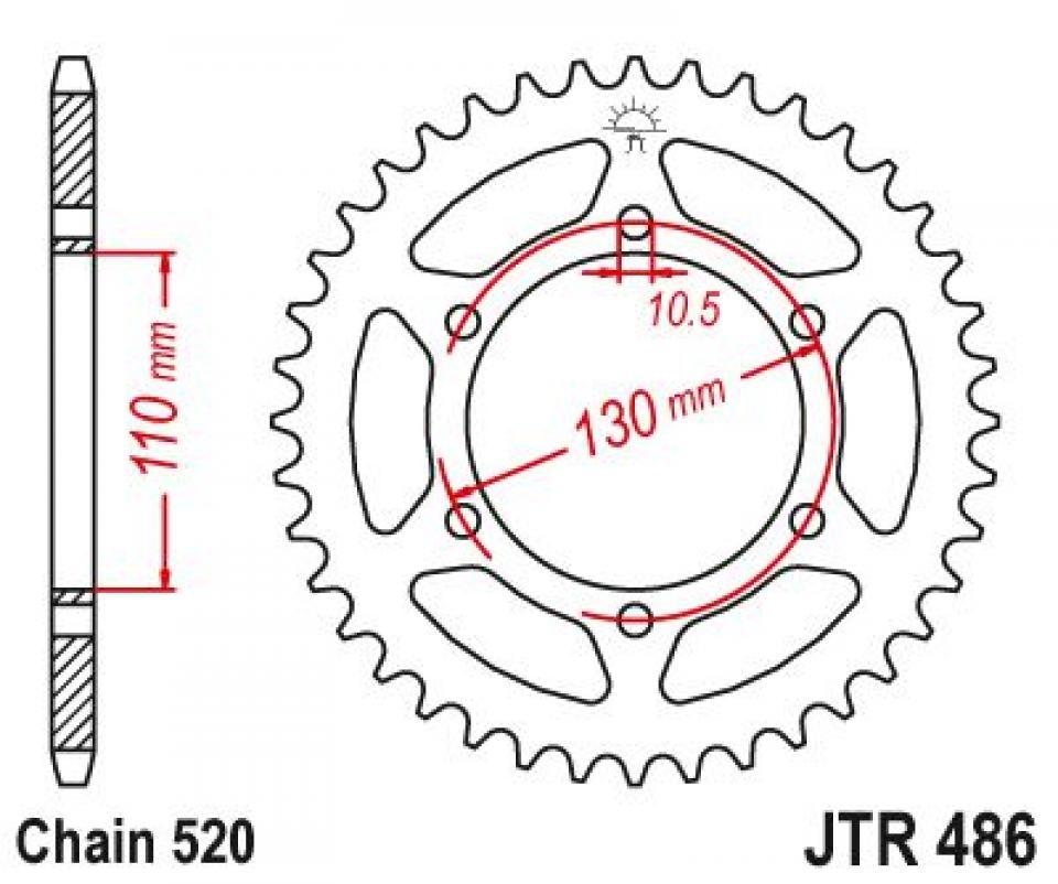 Couronne de transmission Esjot pour Moto Kawasaki 250 EL Eliminator 1987 à 1995 Neuf