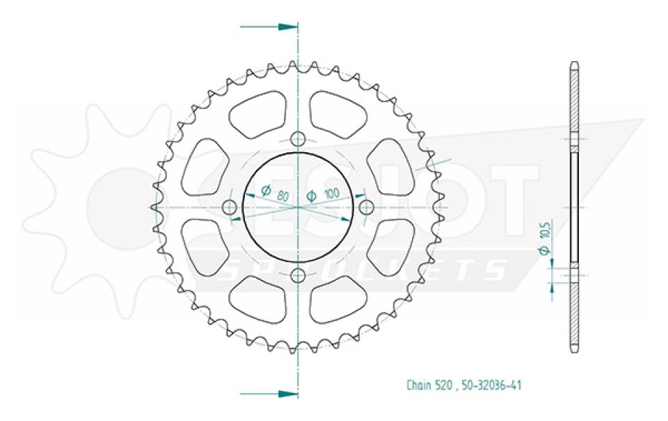 Couronne de transmission Esjot pour Moto Suzuki 250 GT 1973 à 1978 Neuf