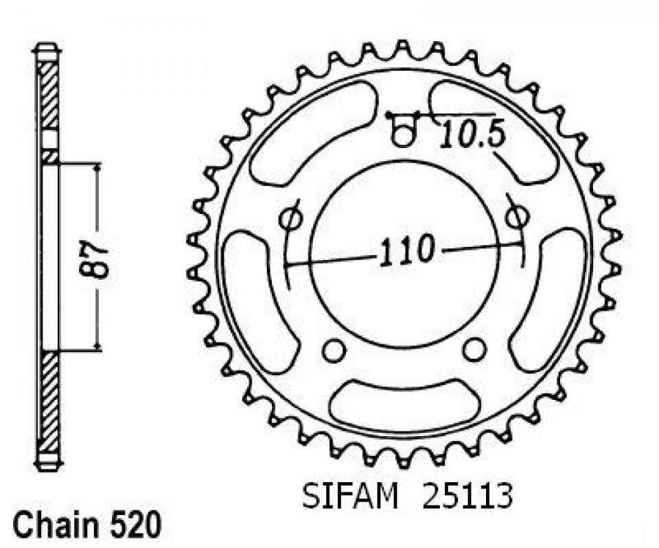 Couronne de transmission Esjot pour Moto Suzuki 650 SV 2016 à 2023 Neuf