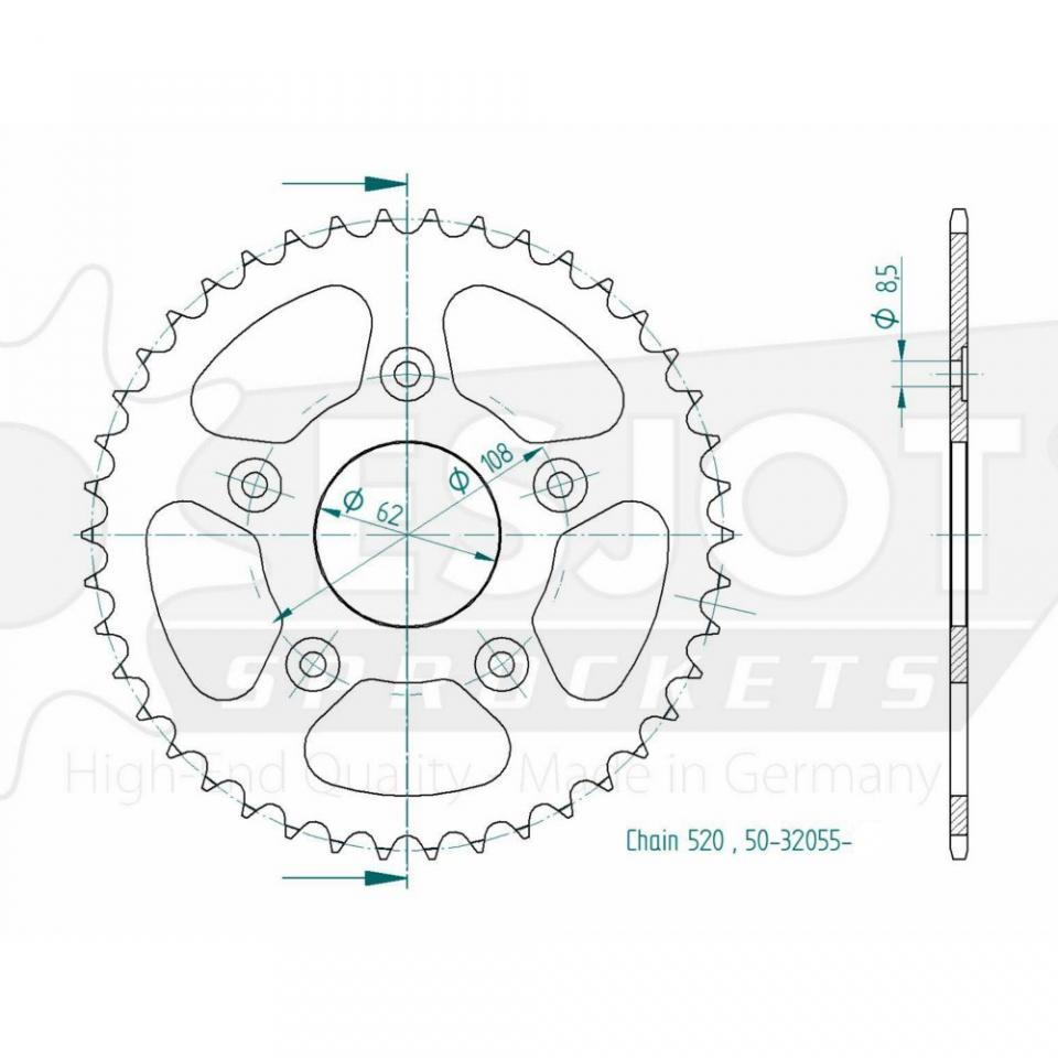 Couronne de transmission Esjot pour moto Cagiva 125 Supercity 1991 à 2000 42 dts