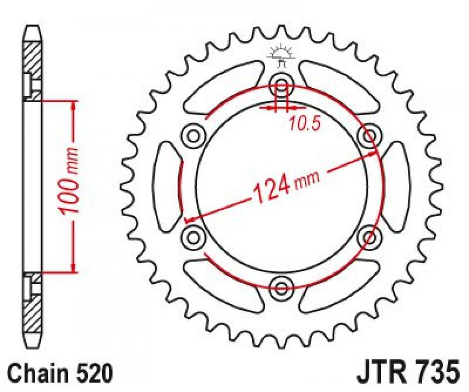 Couronne de transmission Esjot pour Moto Ducati 800 Monster Ie 2003 à 2004 Neuf