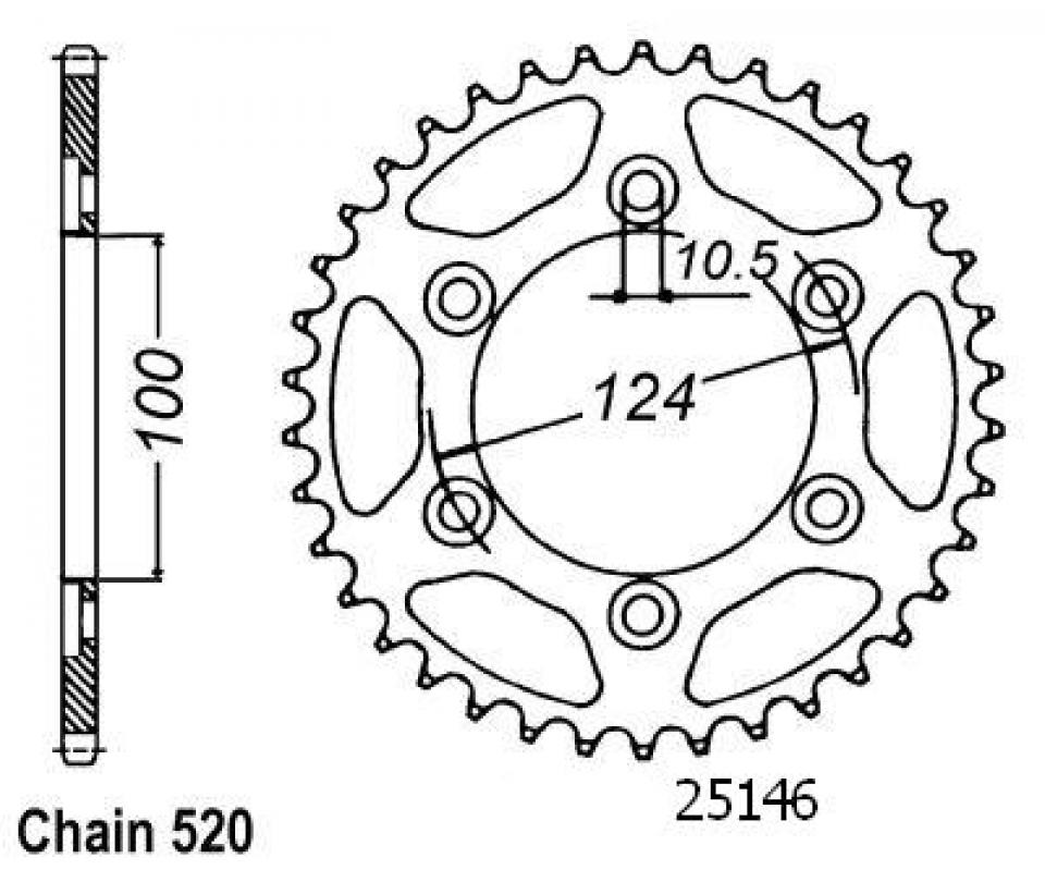 Couronne de transmission Esjot pour Moto Ducati 800 Monster Ie 2003 à 2004 Neuf