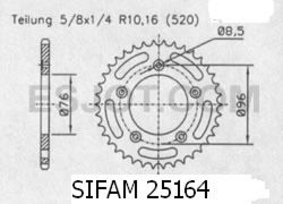 Couronne de transmission Esjot pour moto Cagiva 125 N1 1997 à 1999 43 dts P520