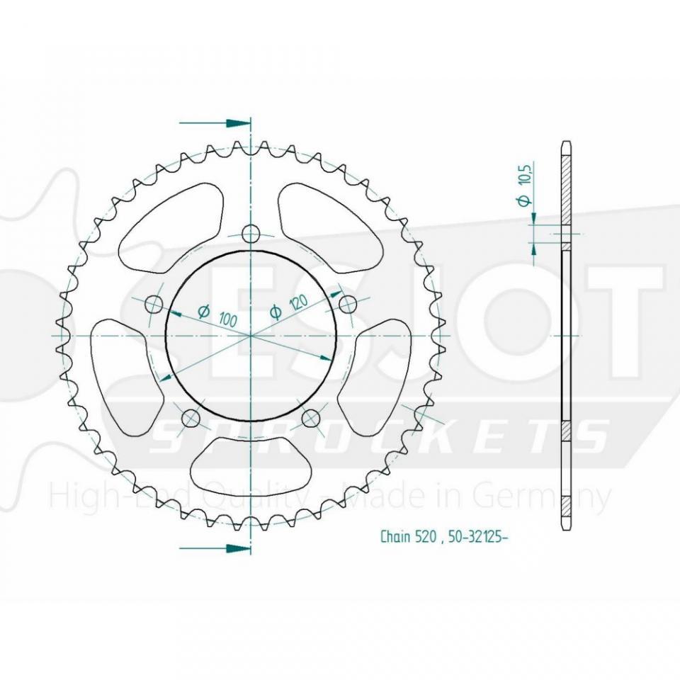 Couronne de transmission Esjot pour moto Aprilia 660 Pegaso Factory 2007 à 2010