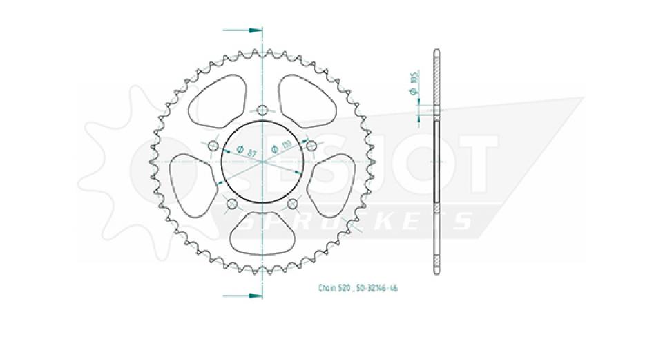 Couronne de transmission Esjot pour Moto Suzuki 250 Gw Inazuma F 2015 à 2016 Neuf