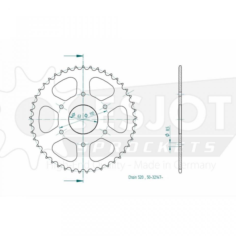 Couronne transmission Esjot pour moto KTM 390 Adventure 2020 à 2021 45 dts P520