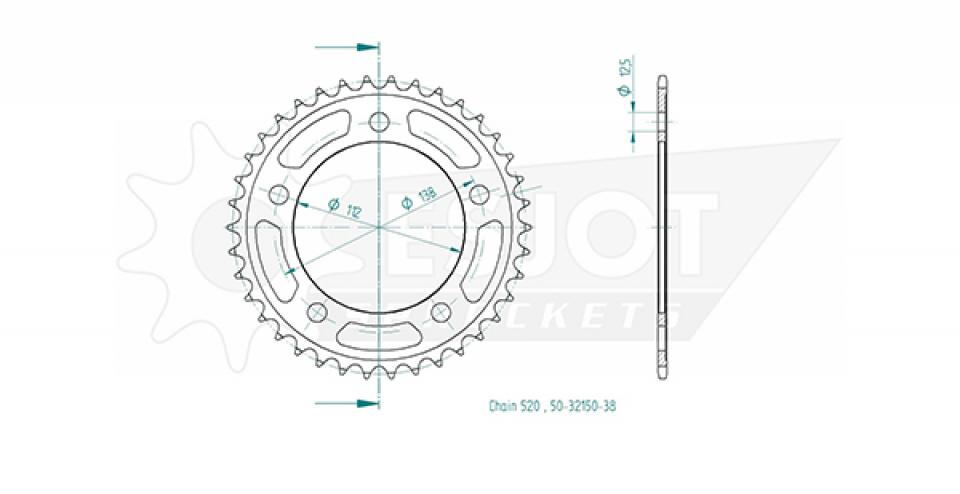 Couronne de transmission Esjot pour Scooter Honda 750 Forza 2021 à 2023 Neuf