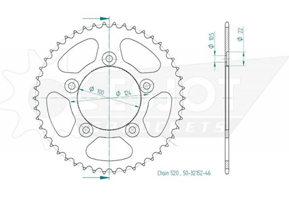 Couronne de transmission Esjot pour Moto Ducati 803 Scrambler Flat Track Pro 2016 Neuf