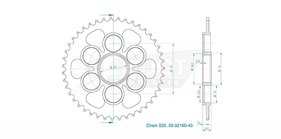 Couronne de transmission Esjot pour Moto Ducati 939 Supersport 2017 à 2018 Neuf