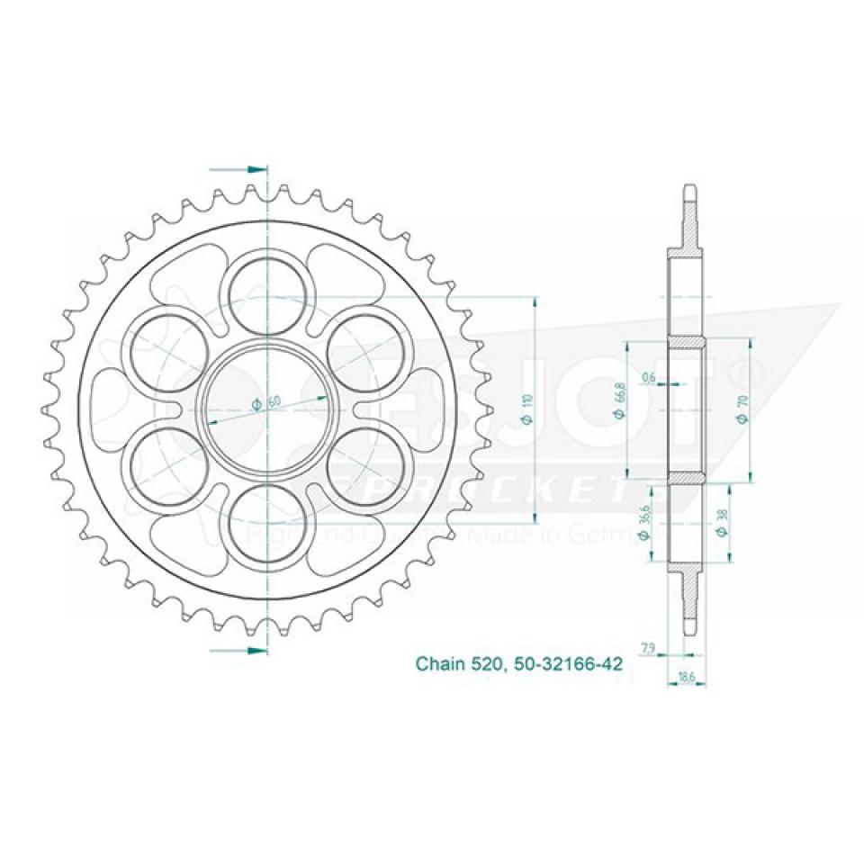 Couronne de transmission Esjot pour Moto Ducati 1000 PANIGALE V4 R 2019 à 2020 Neuf