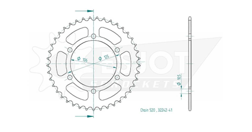 Couronne de transmission Esjot pour Moto Triumph 900 Bonneville T100 2017 à 2023 Neuf