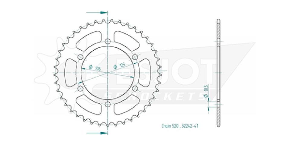 Couronne de transmission Esjot pour Moto Triumph 900 Bonneville T100 2017 à 2023 Neuf