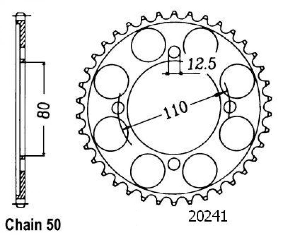 Couronne de transmission Esjot pour Moto Honda 750 Cb K4 K5 1974 à 1975 Neuf