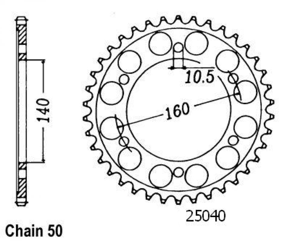 Couronne de transmission Esjot pour Moto Kawasaki 1100 Zzr Zx-11 1995 à 2001 Neuf