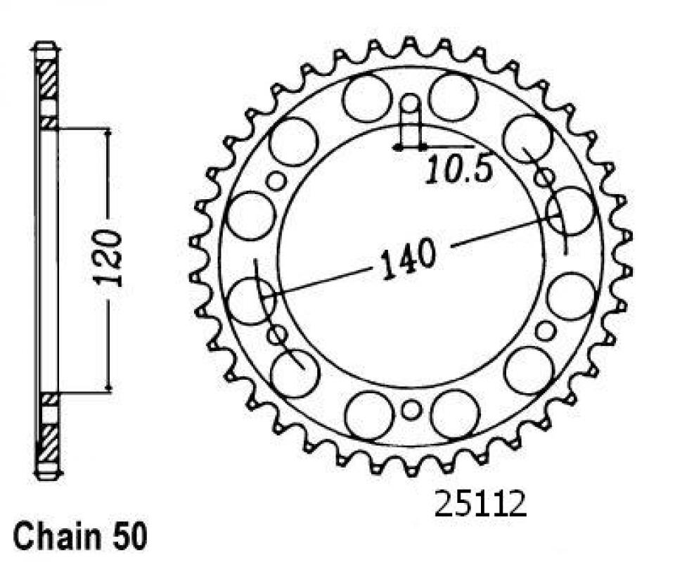 Couronne de transmission Esjot pour Moto Kawasaki 800 Vn C Drifter 1999 à 2003 Neuf