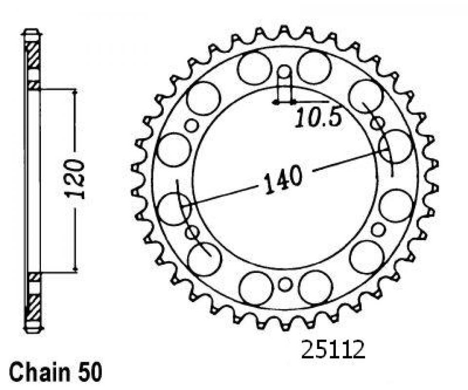 Couronne de transmission Esjot pour Moto Kawasaki 800 Vn C Drifter 1999 à 2003 Neuf