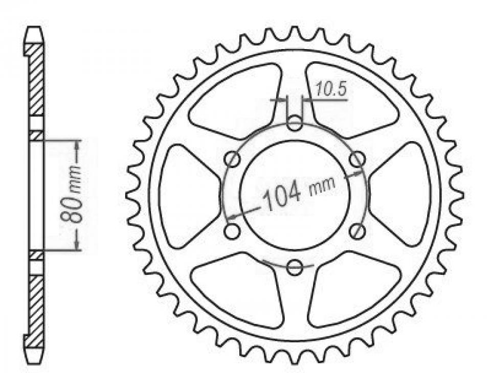 Couronne de transmission Esjot pour Moto Kawasaki 650 Z D Sr 1978 à 1980 Neuf