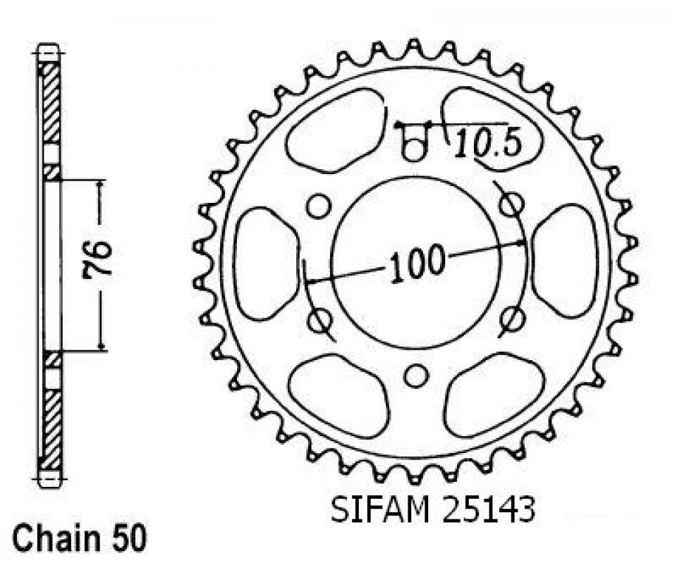 Couronne de transmission Esjot pour Moto Suzuki 750 GSX katana 1982 à 1984 Neuf