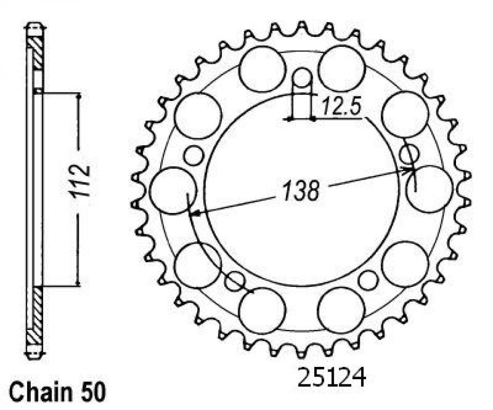 Couronne de transmission Esjot pour Moto Honda 1100 CB A/AE Bad Seeds 2013 à 2018 Neuf