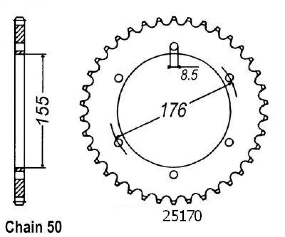 Couronne de transmission Esjot pour Moto Triumph 955 Speed Triple I 2002 à 2005 42 dents pas 530 Neuf