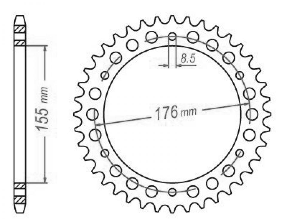 Couronne de transmission Esjot pour Moto Triumph 955 DAYTONA MONOBRAS 1997 à 2001 Neuf