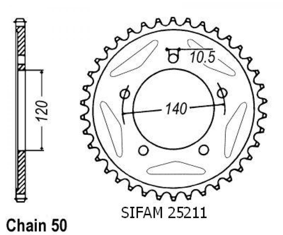 Couronne de transmission Esjot pour Moto Triumph 955 Tiger I 2005 à 2007 Neuf