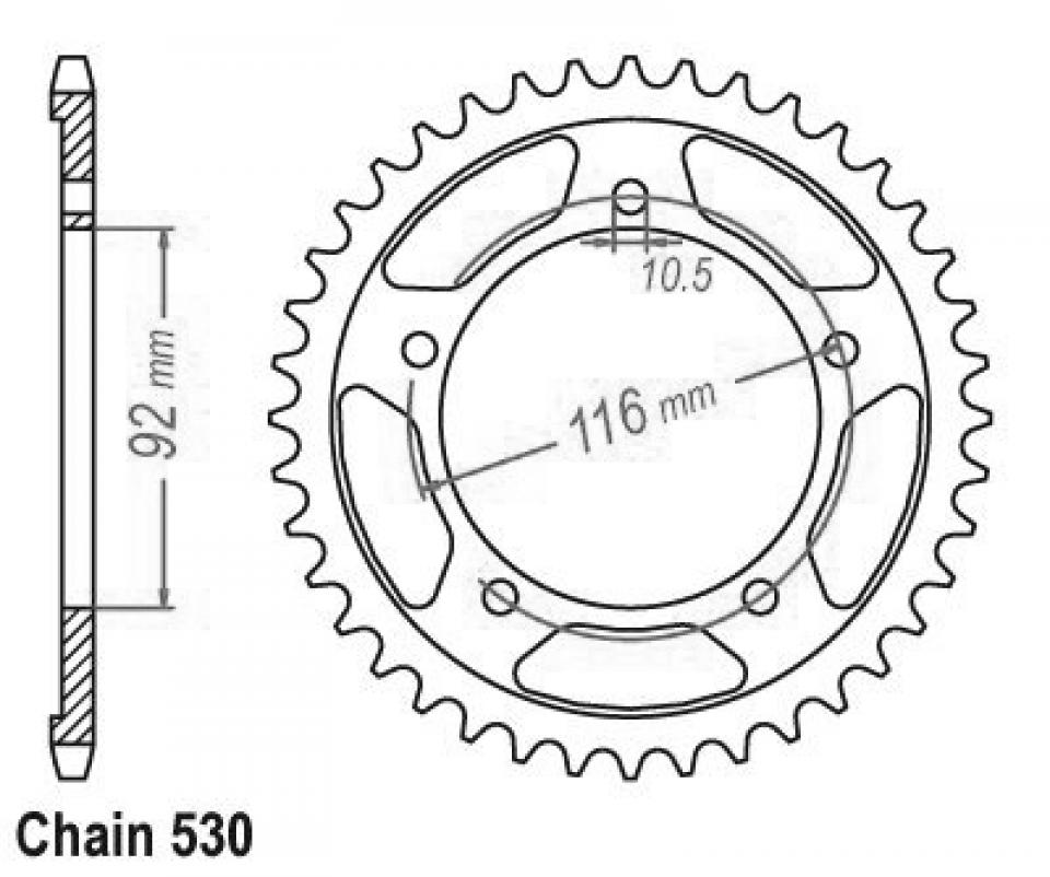 Couronne de transmission Esjot pour Moto Kawasaki 1400 Zzr Zx / Abs 2006 à 2011 Neuf