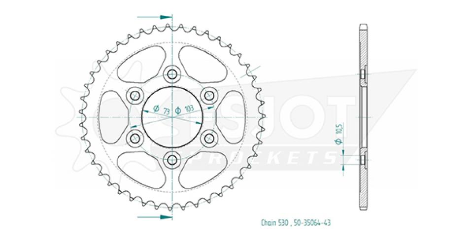 Couronne de transmission Esjot pour Moto Ducati 1200 Multistrada Enduro S 2016 à 2018 Neuf