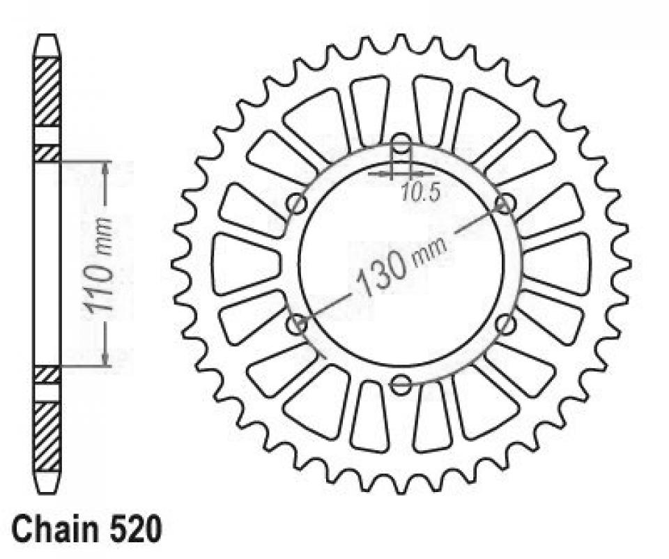 Couronne de transmission Esjot pour Moto Yamaha 320 MT-03 2016 à 2023 Neuf