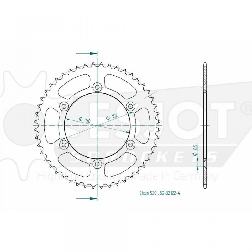 Couronne de transmission Esjot pour moto Aprilia 450 SXV 2006 à 2015 46 dts P520