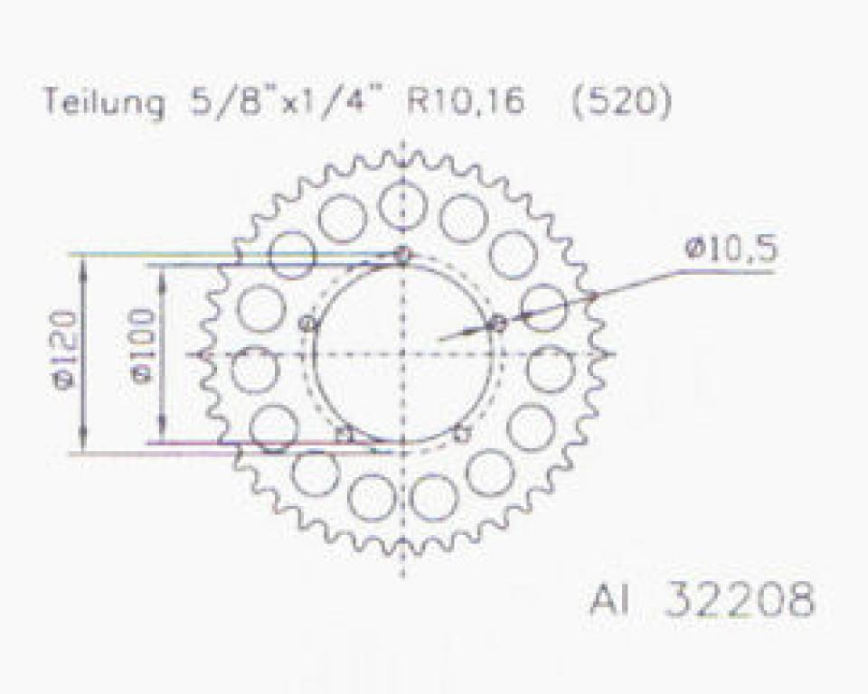 Couronne transmission Esjot pour moto BMW 650 G X-pour moto 2007 à 2010 47 dents pas 520