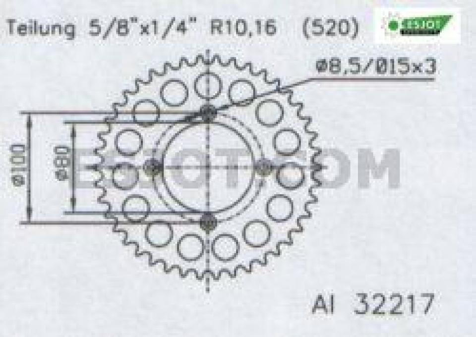 Couronne de transmission Esjot pour Moto Gas gas 125 TXT PRO 2002 à 2008 Neuf