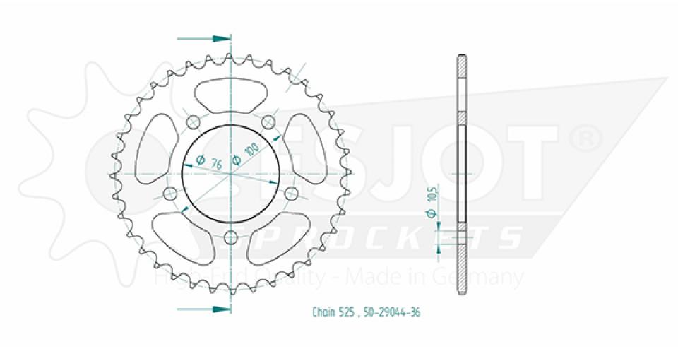 Couronne de transmission Esjot pour moto Benelli 1130 Tnt Cafe Racer 2006 à 2016