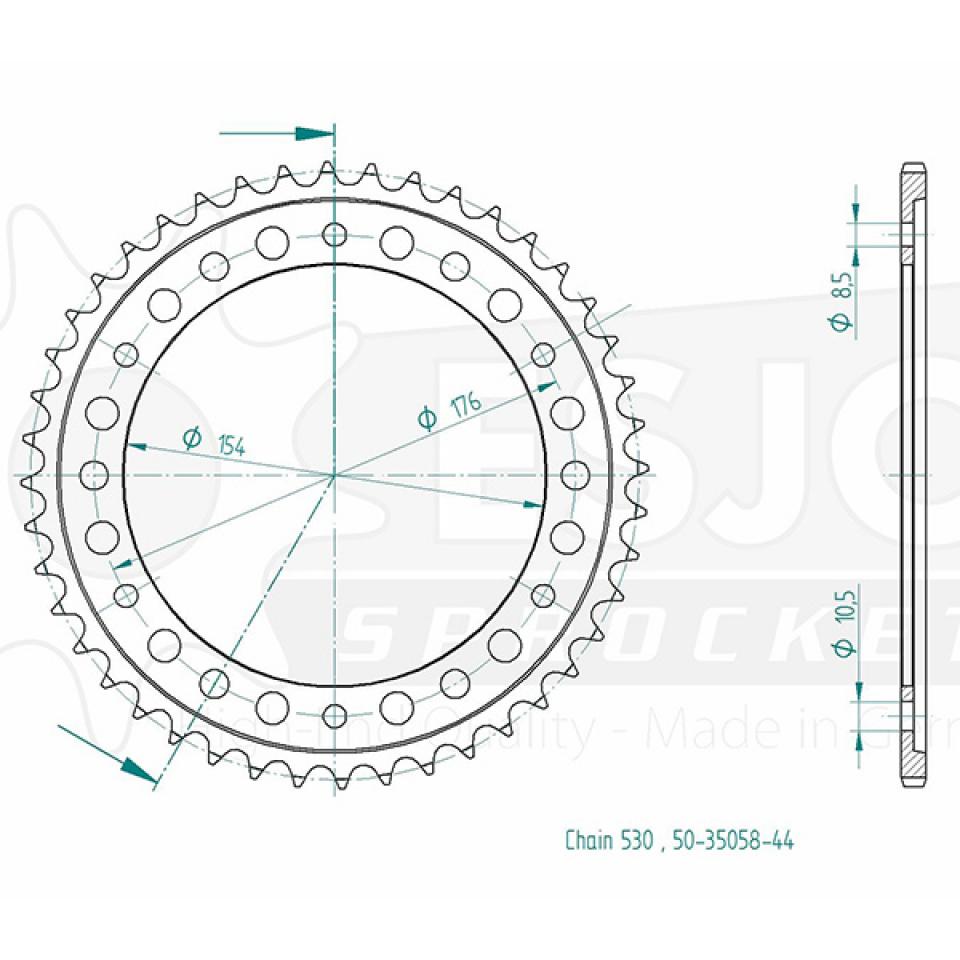 Couronne de transmission Esjot pour Moto Honda 1000 Cb Ra Abs 2009 à 2015 Neuf