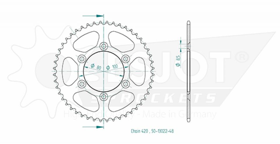 Couronne de transmission Esjot pour Moto Rieju 50 Spike 1998 à 2003 Neuf