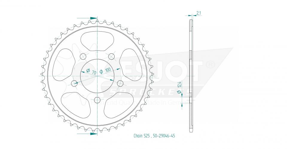 Couronne transmission Esjot pour moto BMW 1000 S Rr Hp4 2013 à 2014 45 dts Neuf