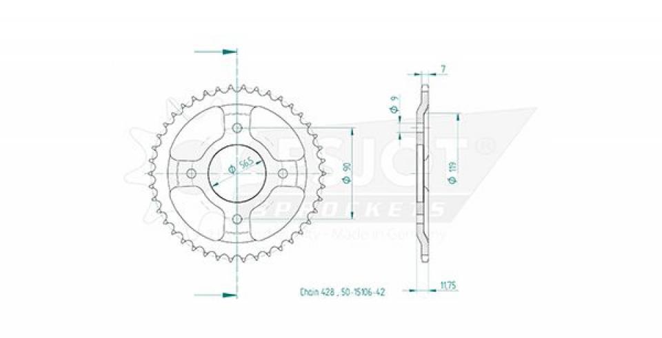 Couronne de transmission Esjot pour Moto MASH 125 Seventy Five 2016 à 2019 Neuf